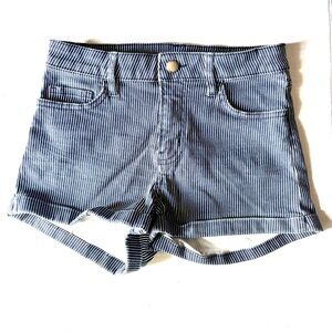 H&M Blue Jean Shorts with Frayed Hem
